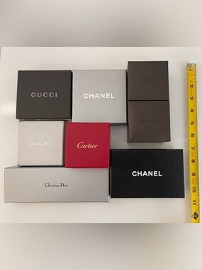 CHANEL Cartier, Gucci Christian Dior Jewelry Box lot